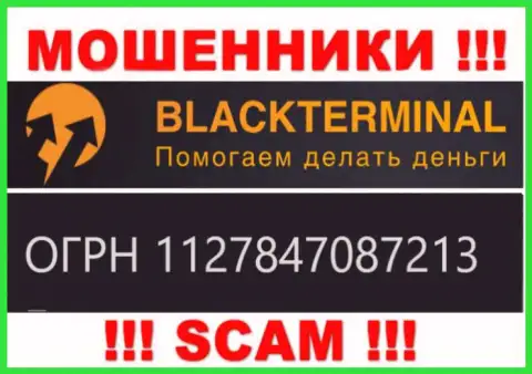 BlackTerminal мошенники всемирной сети internet ! Их регистрационный номер: 1127847087213