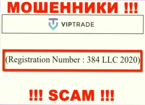 Регистрационный номер компании ВипТрейд Ею: 384 LLC 2020
