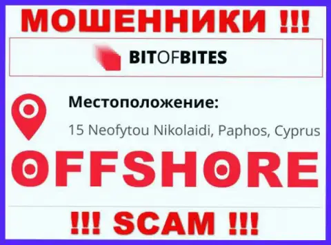 Компания Бит ОфБитес пишет на сайте, что находятся они в оффшоре, по адресу - 15 Neofytou Nikolaidi, Paphos, Cyprus