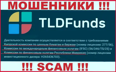 Деятельность компании ТЛД Фондс крышуется регулятором-мошенником - IFSC
