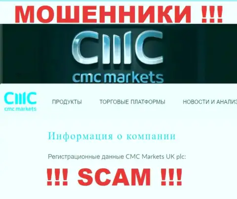 Свое юридическое лицо компания CMC Markets не скрыла - это CMC Markets UK plc