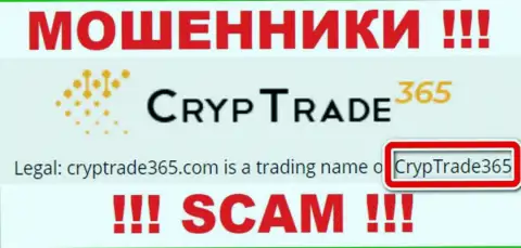 Юридическое лицо CrypTrade365 - это КрипТрейд365, такую информацию расположили мошенники у себя на сайте