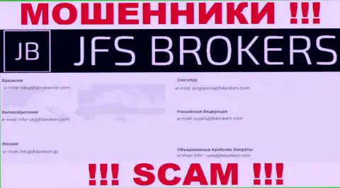 На web-ресурсе JFS Brokers, в контактных сведениях, показан e-mail указанных воров, не стоит писать, обуют