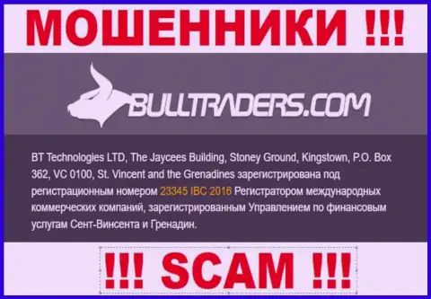 Bull Traders - это ОБМАНЩИКИ, регистрационный номер (23345 IBC 2016) этому не мешает